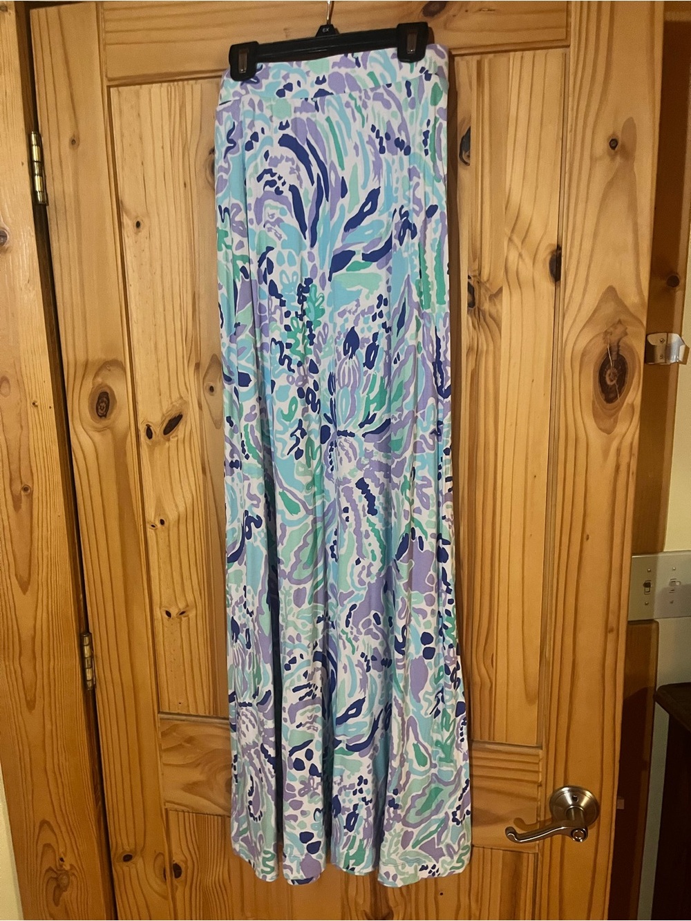 Lilly Pulitzer Printed Maxi Skirt in Aqua, Lavender & Navy